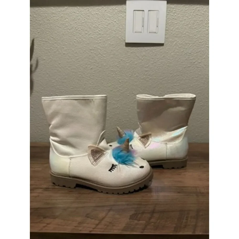Cat & Jack Unicorn Girl Boots Size 13